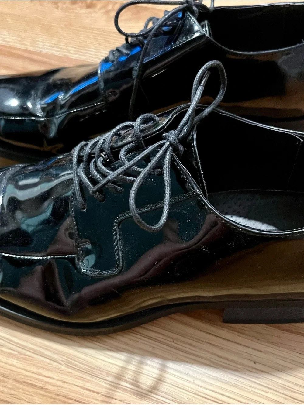 Studio Via Spiga Laconi Men’s 12 3E Black Patent Leather Oxford Laced Dress Shoe